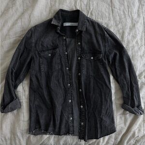 IRO Charcoal Denim Shirt Jacket